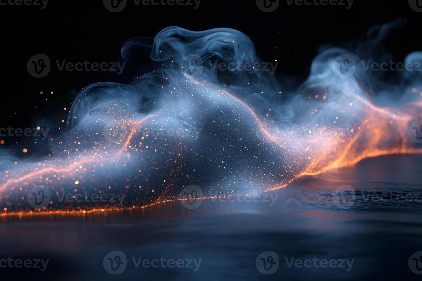 Ethereal Fire and Smoke Abstract - Dynamic Energy and Motion Concept for Digital Art photo