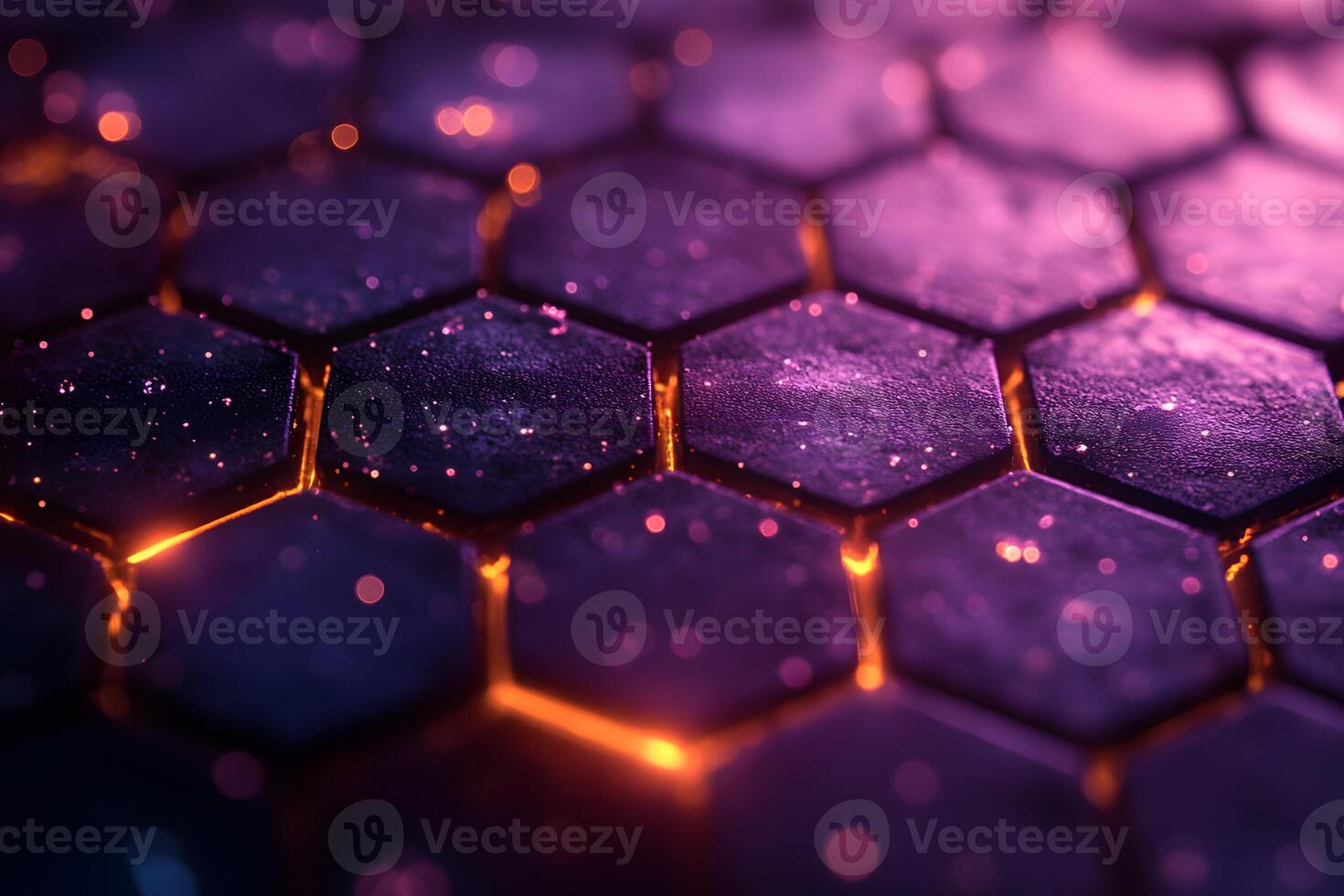 Futuristic Hexagonal Pattern with Glowing Edges for Technology and Design photo