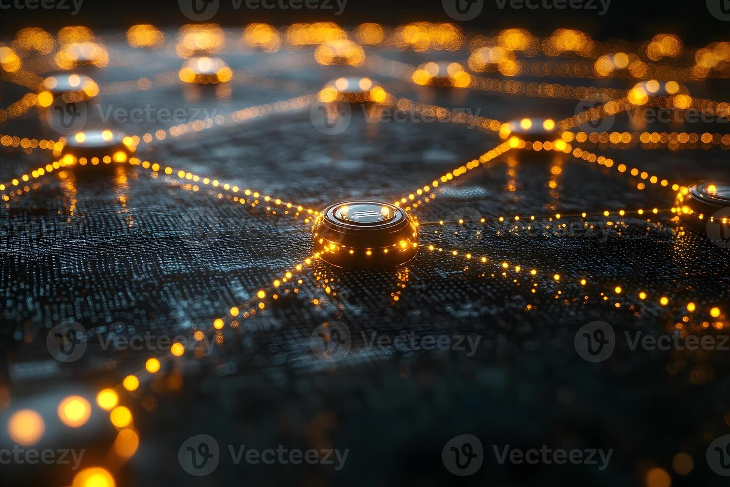Innovative Network Technology Concept with Glowing Neural Connections photo