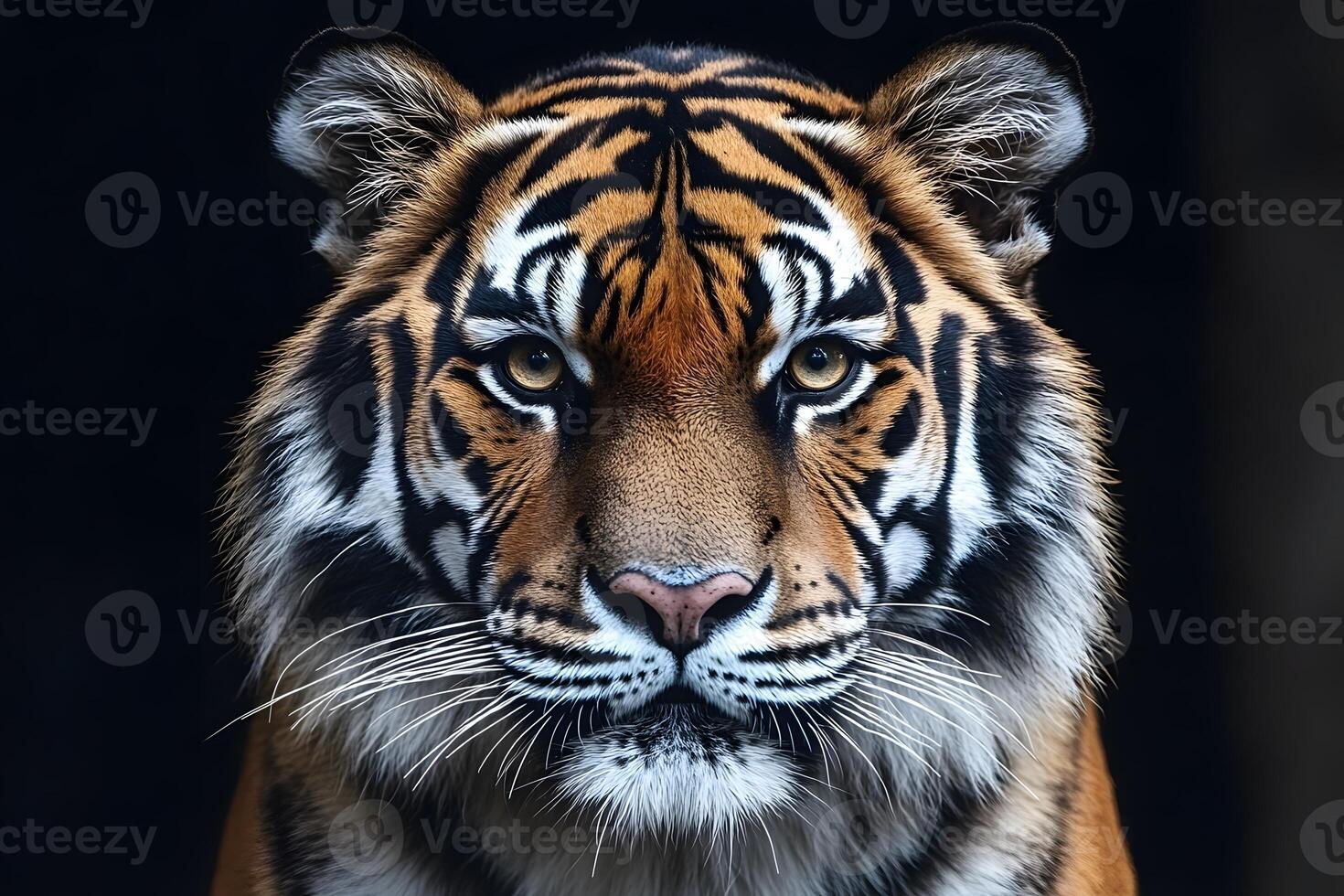 Majestic Tiger Portrait Highlighting Power and Grace for Wildlife Art and Nature Conservation photo