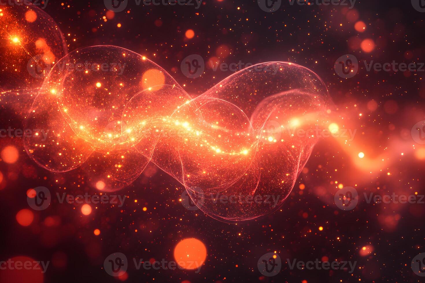 Abstract Glowing Cosmic Wave in Red Sparkling Particle Background for Digital Art and Design photo