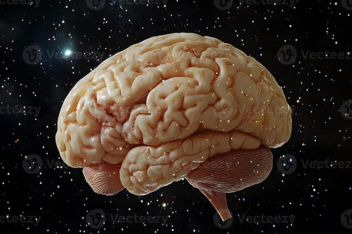 Human Brain in Outer Space Science Fiction Concept for Educational and Creative Design Projects photo