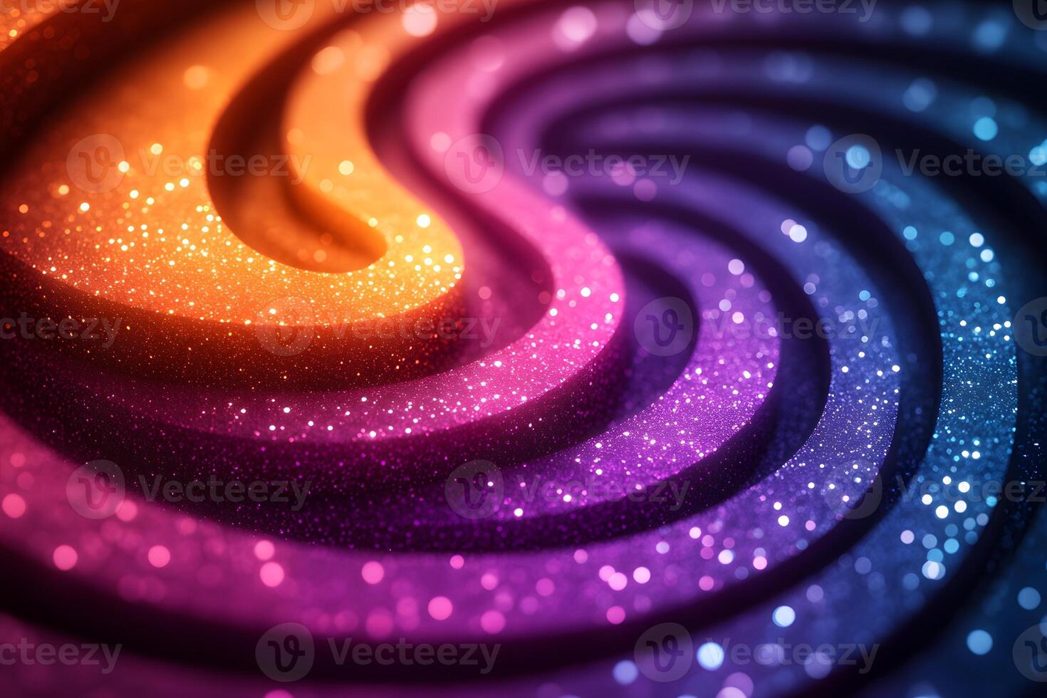 Vibrant Abstract Design with Colorful Swirling Patterns and Glitter Effect photo