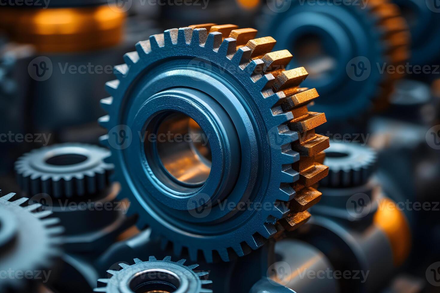 Industrial Machinery Gears in a Factory Setting for Mechanical Engineering and Design photo