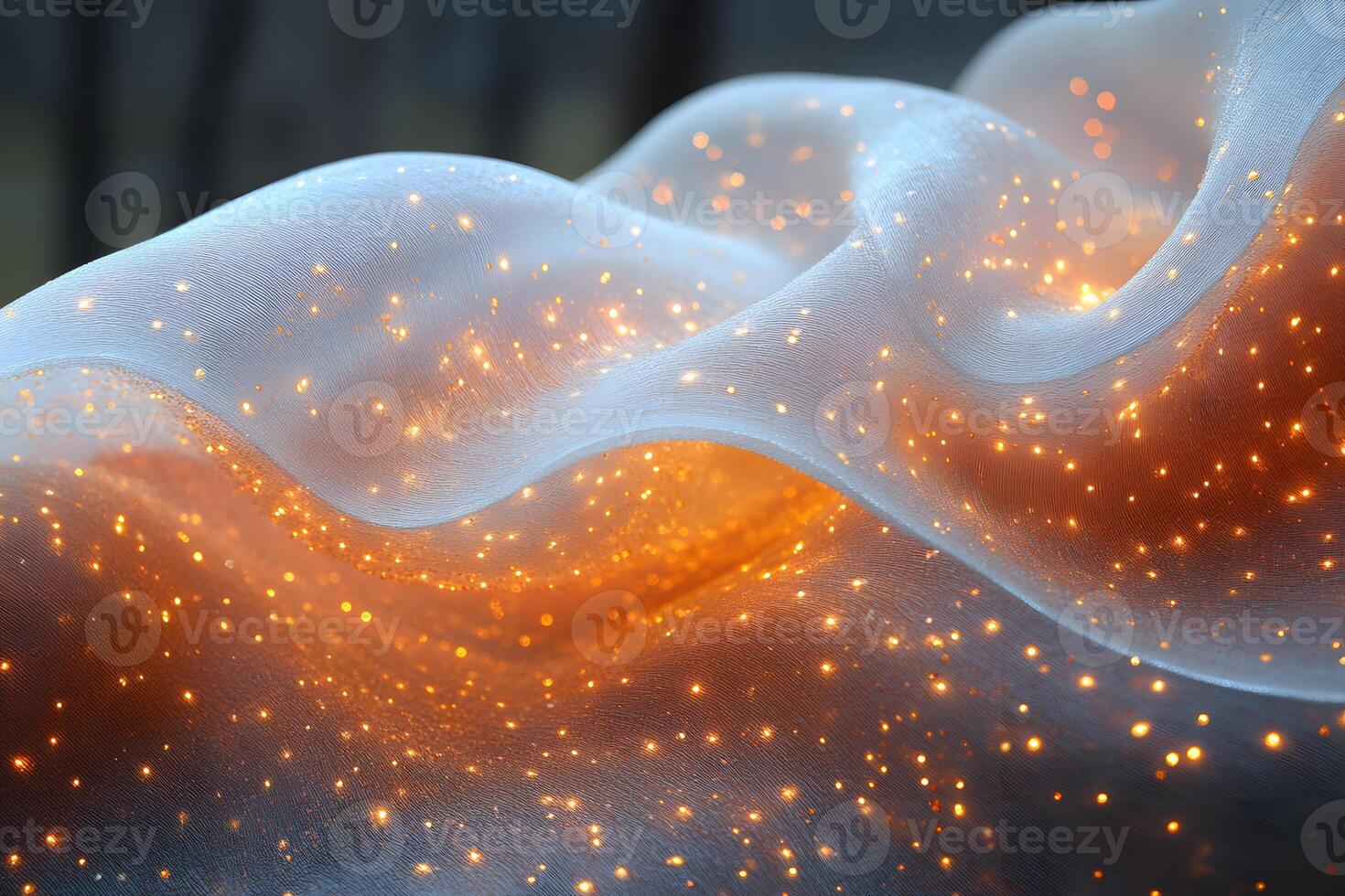 Ethereal Glow Illuminated Fabric with Sparkling Lights for Abstract Art Decor photo