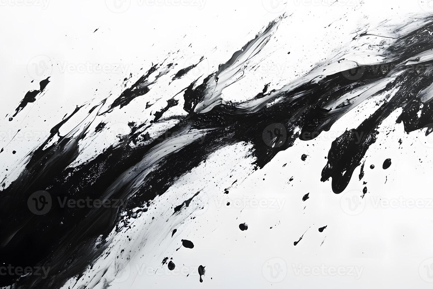 Abstract Black and White Paint Splash - Dynamic Artistic Expression for Creative Design photo