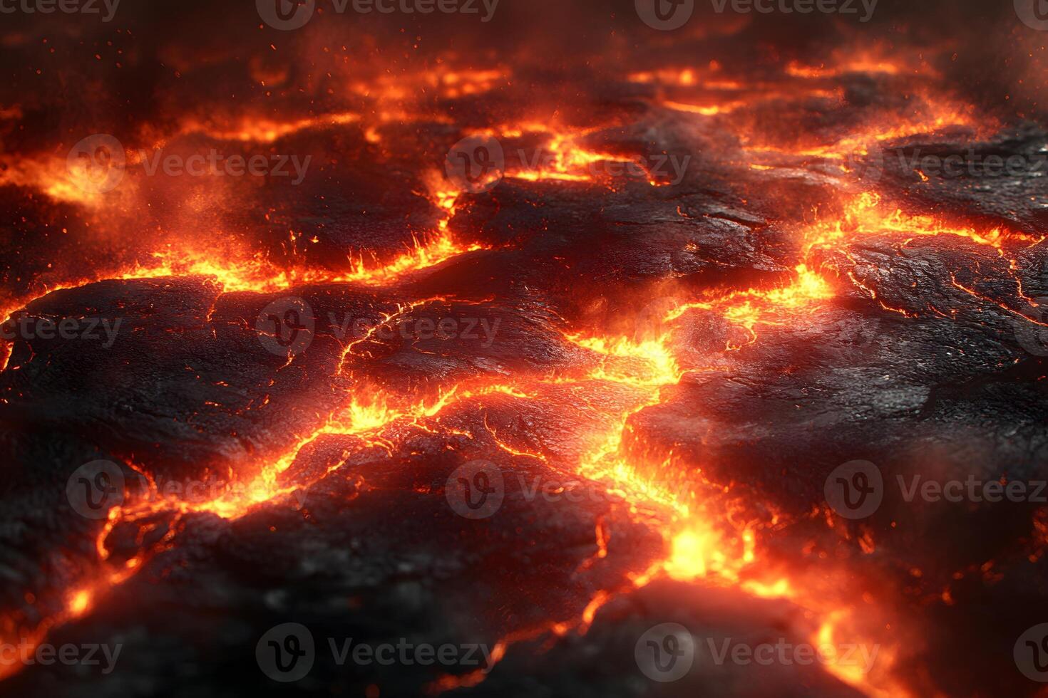 Molten Lava Flow Vibrant and Intense Natural Phenomenon for Dramatic Visuals photo