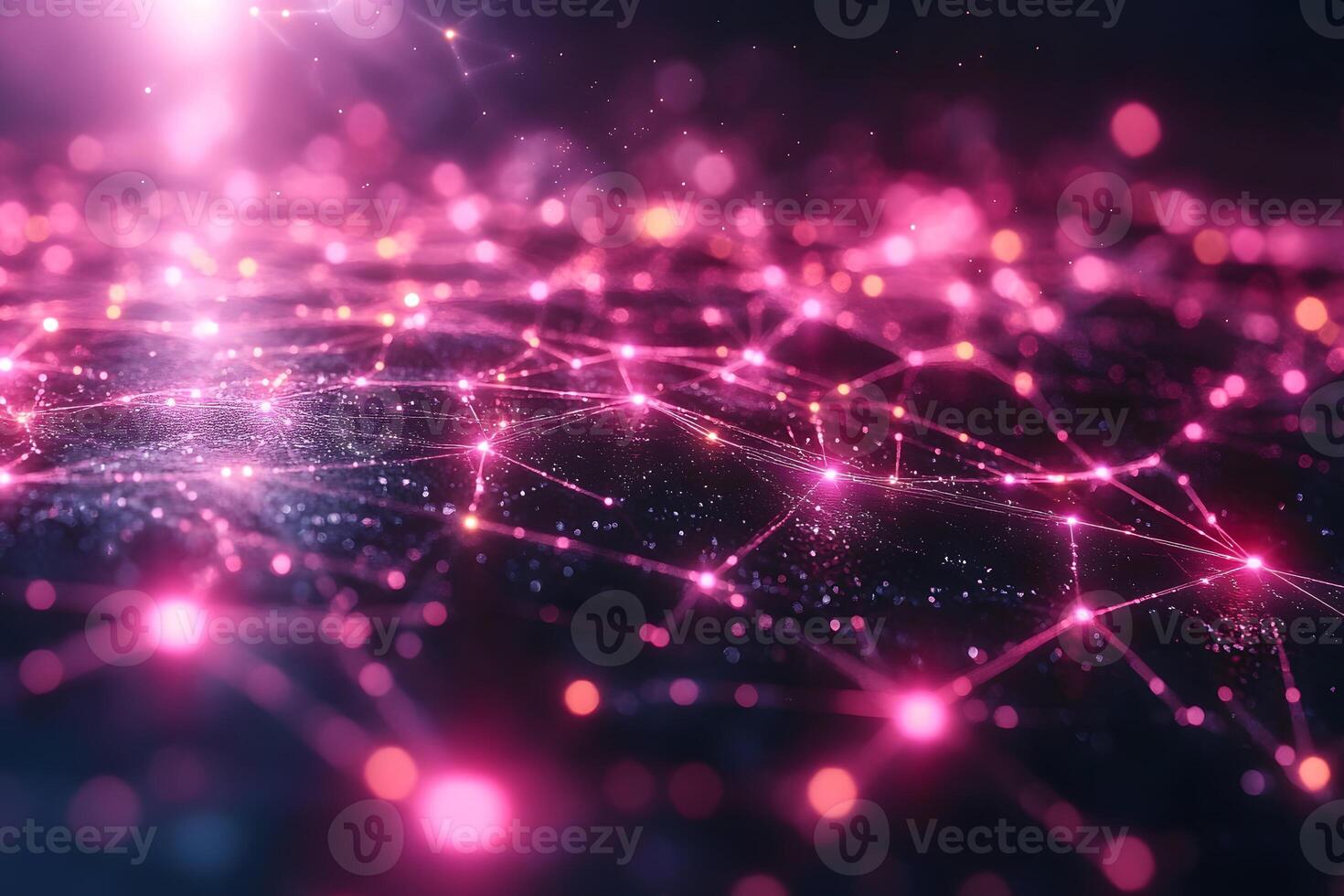 Glowing Pink Network Connection - Futuristic Abstract Digital Design for Technology Themes photo