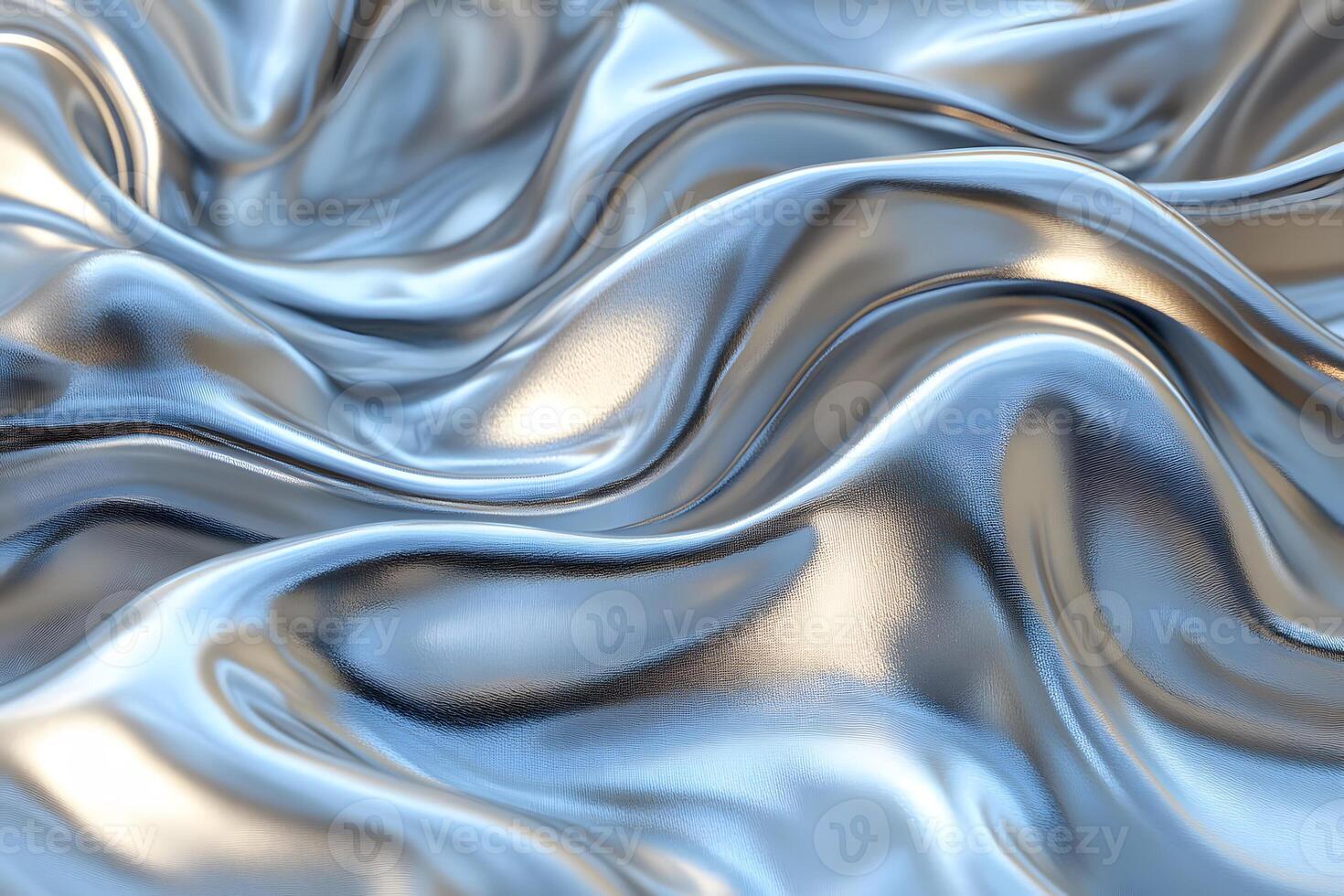 Luxurious Metallic Fabric Waves - Shimmering Silver Texture for Design and Decoration photo
