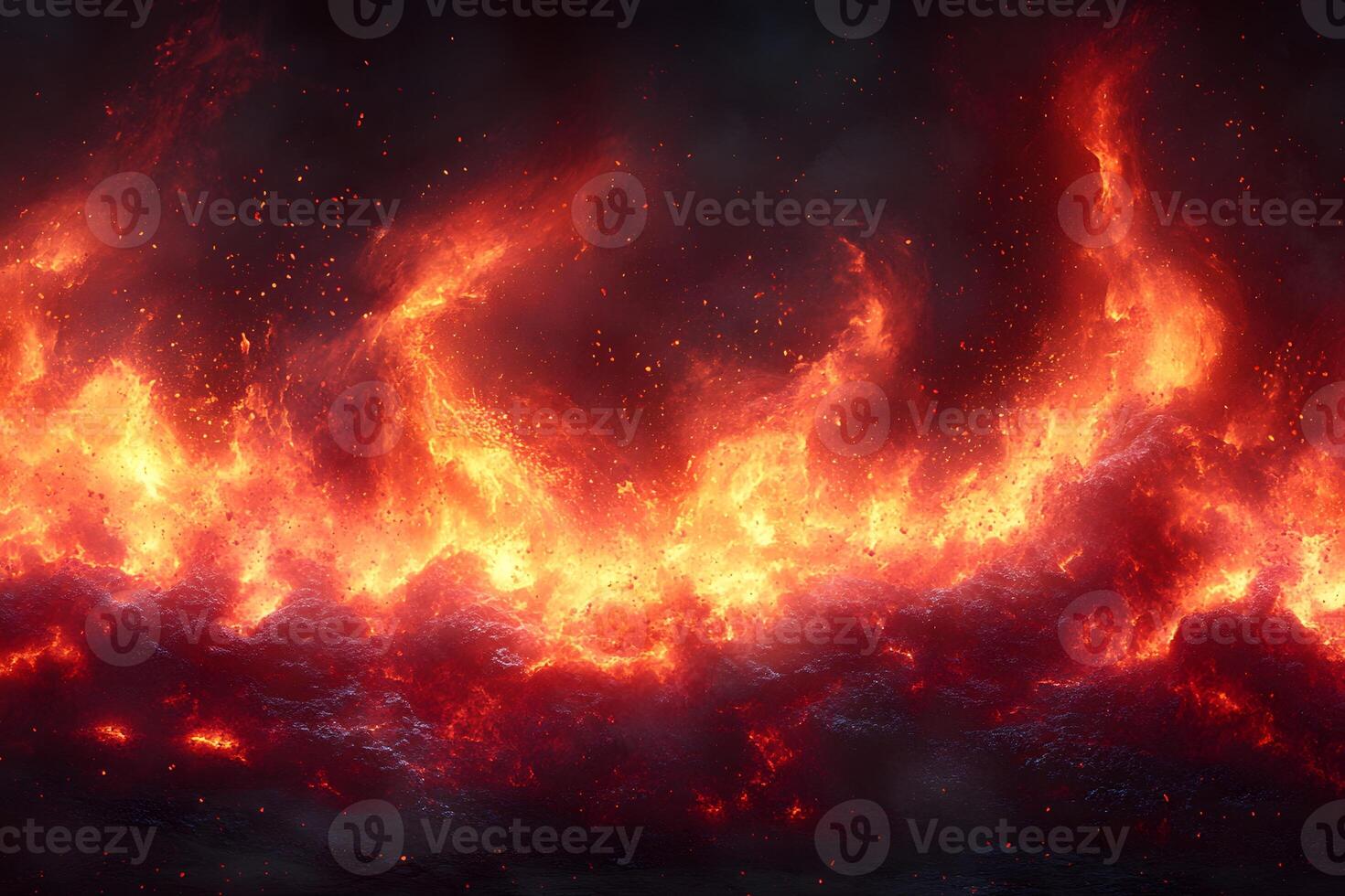 Fiery Inferno Blaze with Intense Flames for Dramatic Background or Poster Design photo