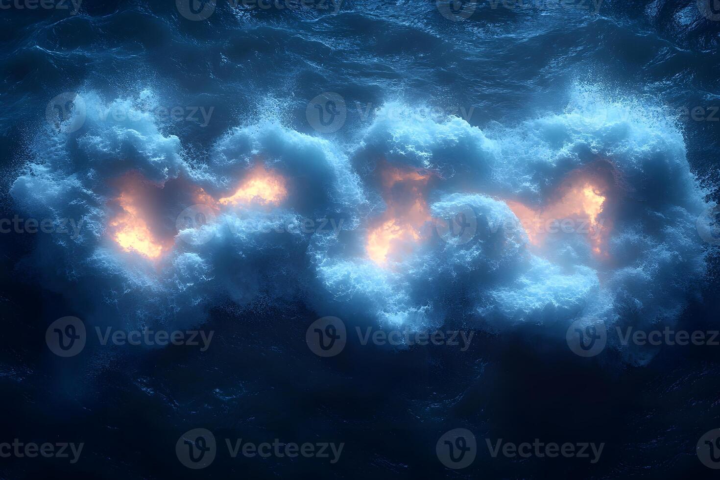 Fiery Oceanic Clouds - Abstract Light and Water Illusion for Creative Projects photo