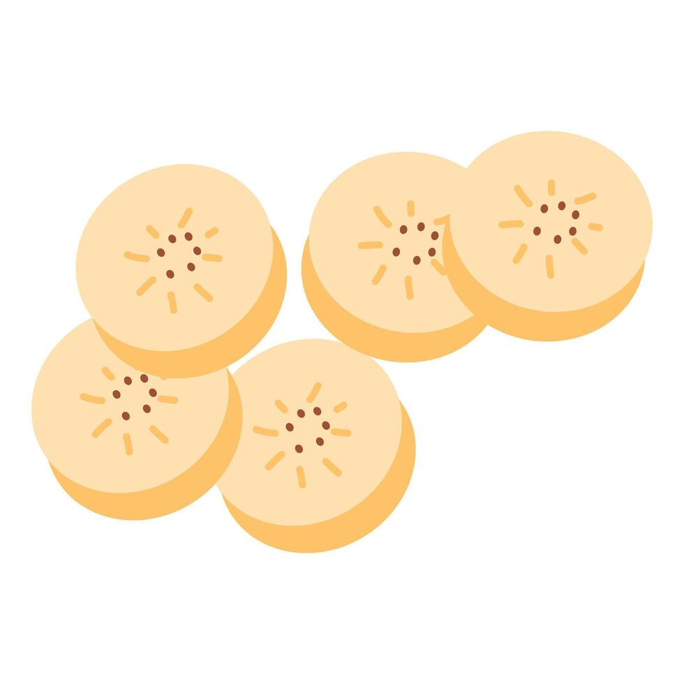 Fresh Banana Slices Fruit illustration vector