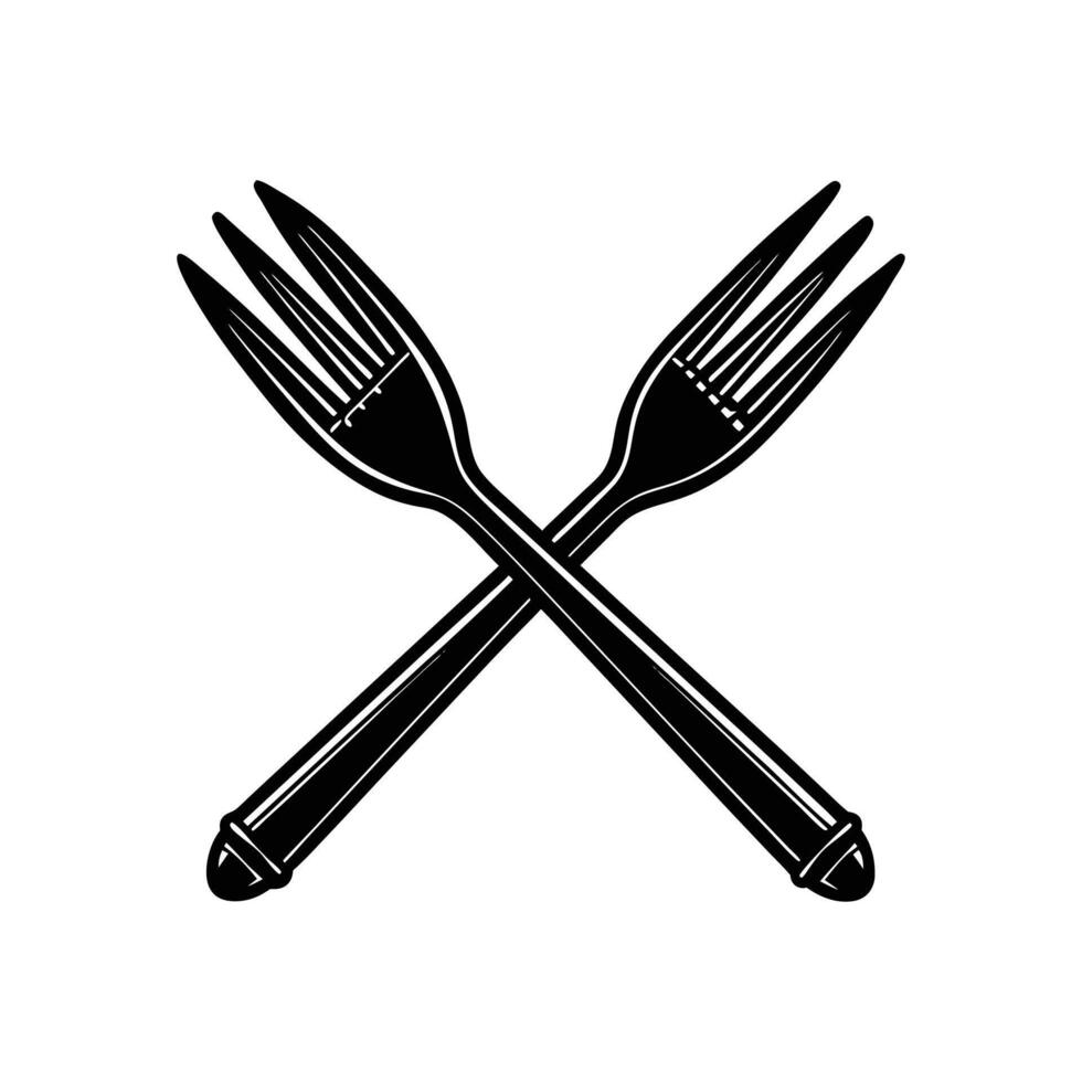Black And White Fork Icon, Black And White Fork Icon vector