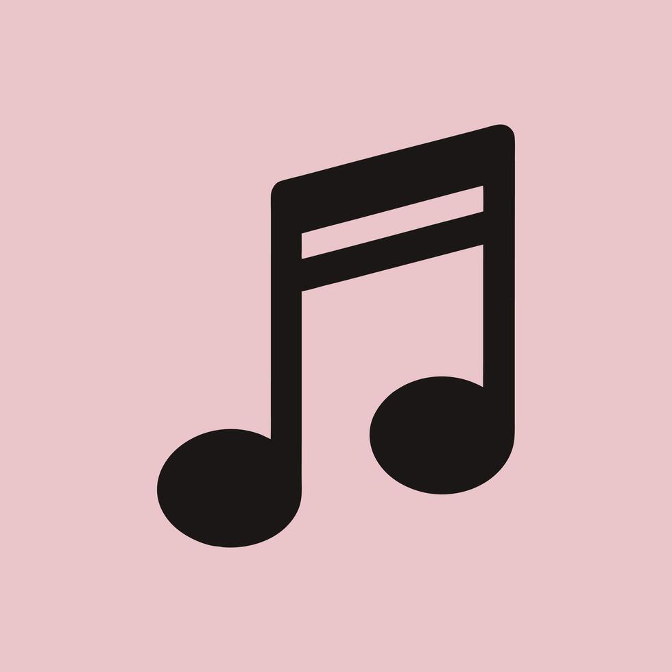 Music Note Icon simple silhouette vector