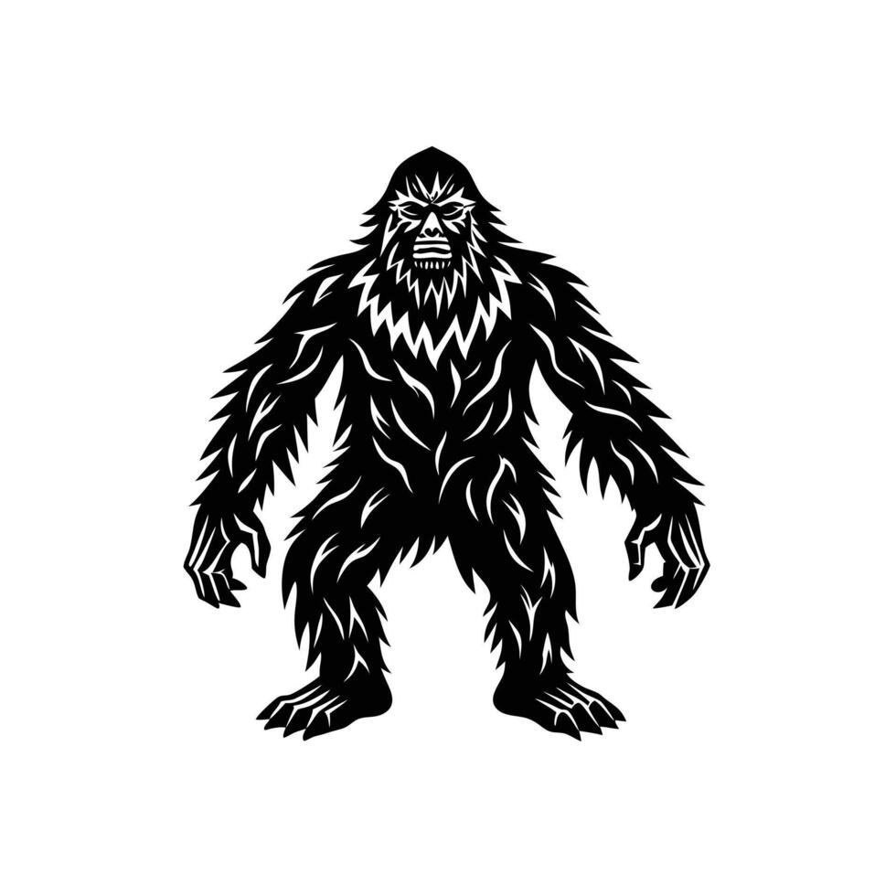 simple Bigfoot silhouette vector