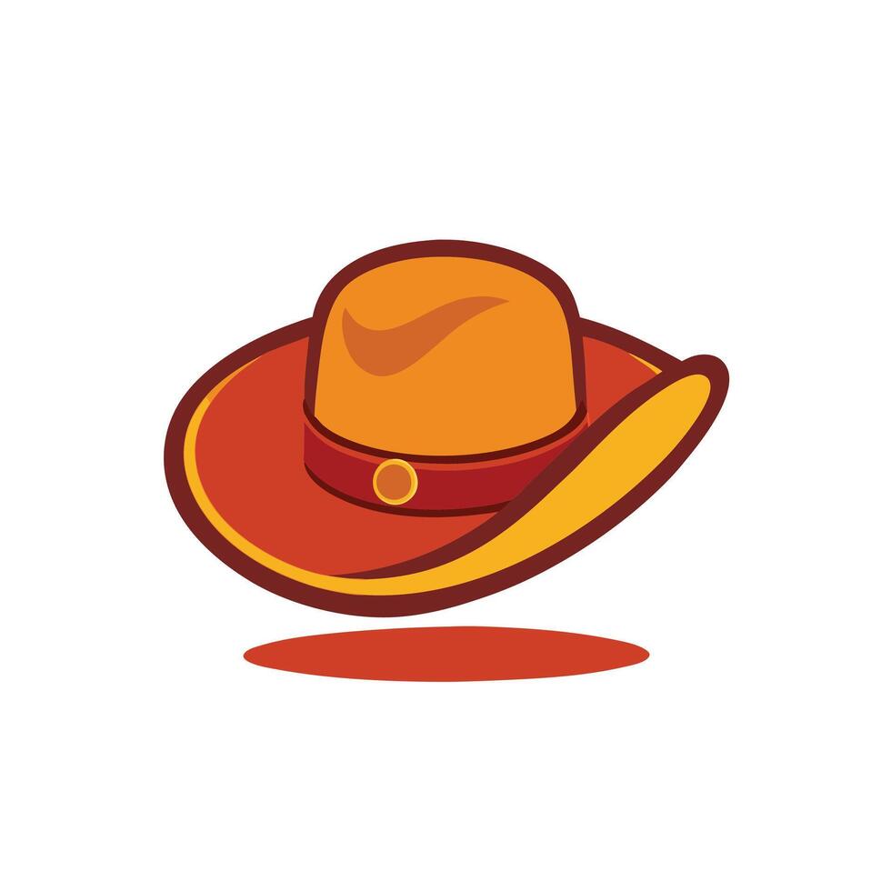 cow boy hat simple illustration colourful vector