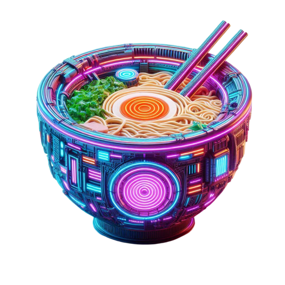 Futuristic Cyber Ramen Bowl png