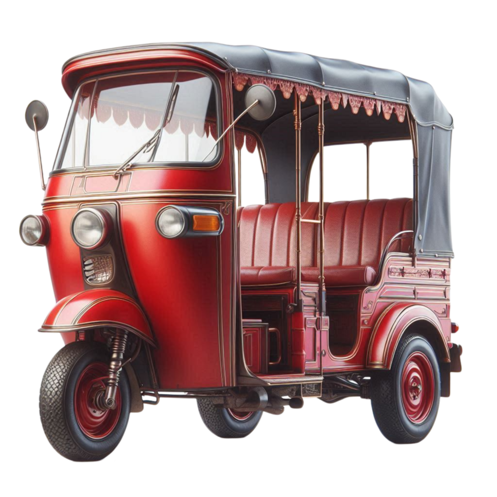 Red Auto Rickshaw Tuk png