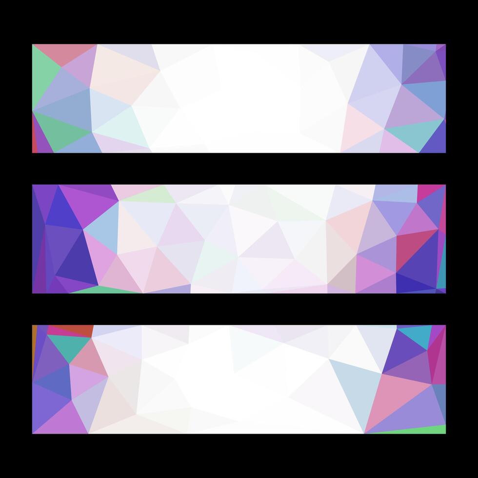 Triangular abstract banners with vibrant colors, perfect for modern web design. vector