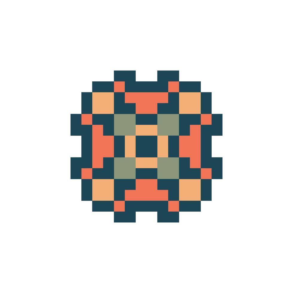 detailed emblem pixel art vector