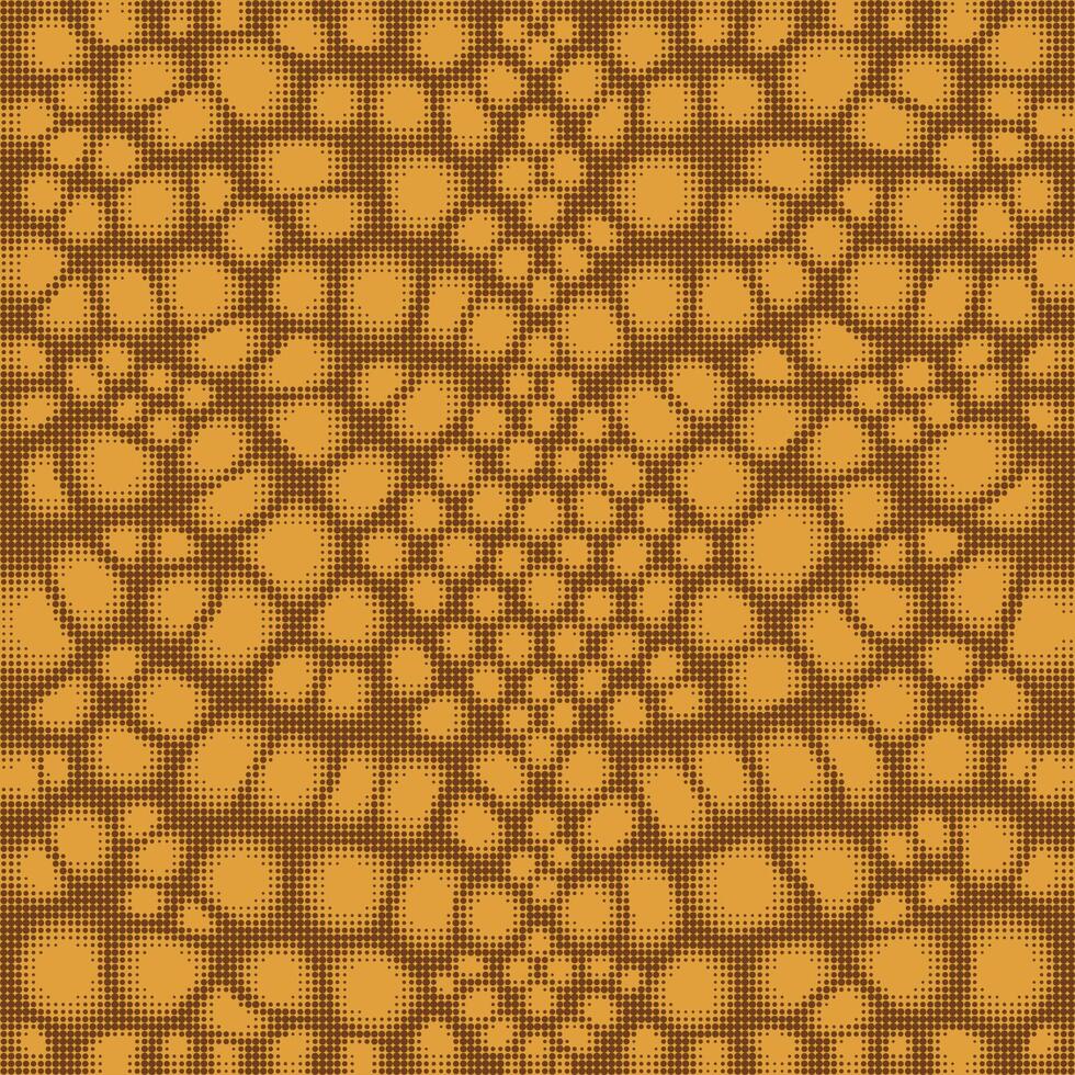 Digital spotted animal camouflage. Snake camo pattern. Halftone dots monochrome background. Skin of chameleon. Gold brown color. Abstract texture, fabric print vector
