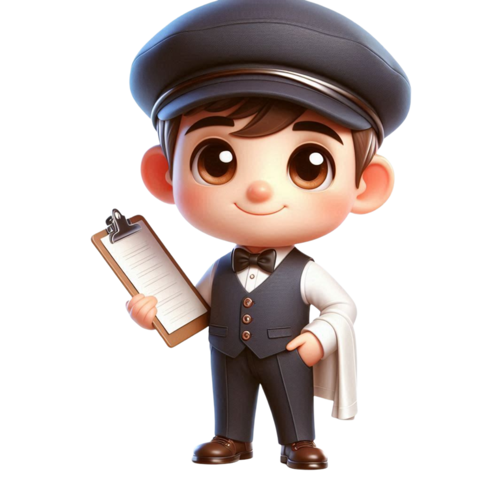 Professional Hotel Concierge Cartoon png
