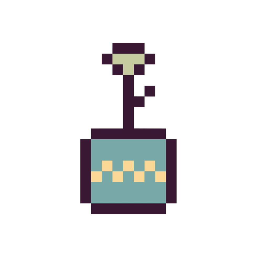 Pixelated flower shape in a retro style vector