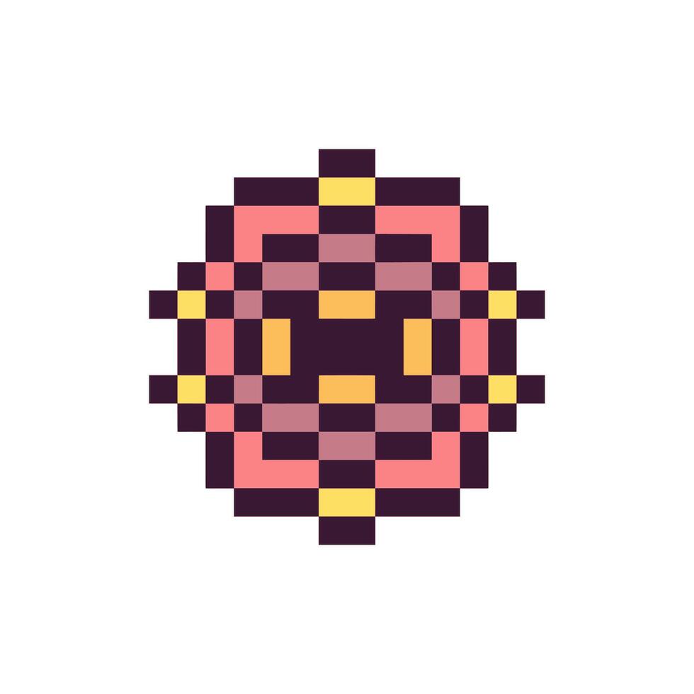 Retro pixel outline abstract shape art vector