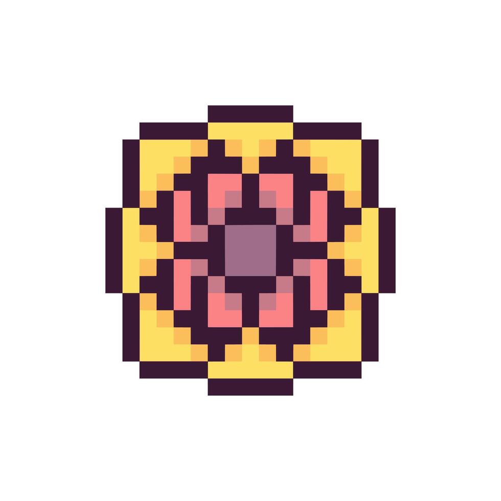 Vintage geometric pixel artwork vector