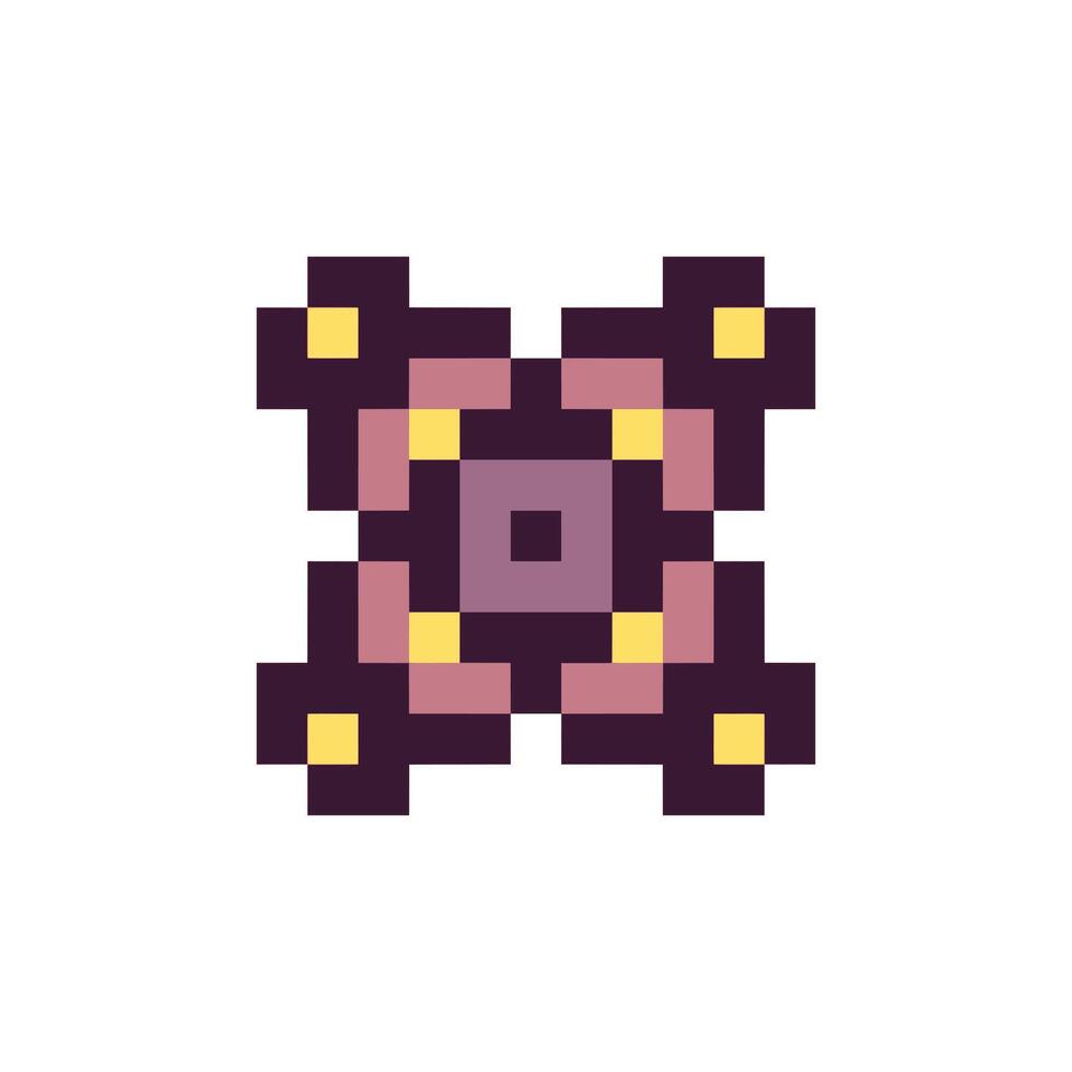 Vintage pixel shape contour with retro vibe vector