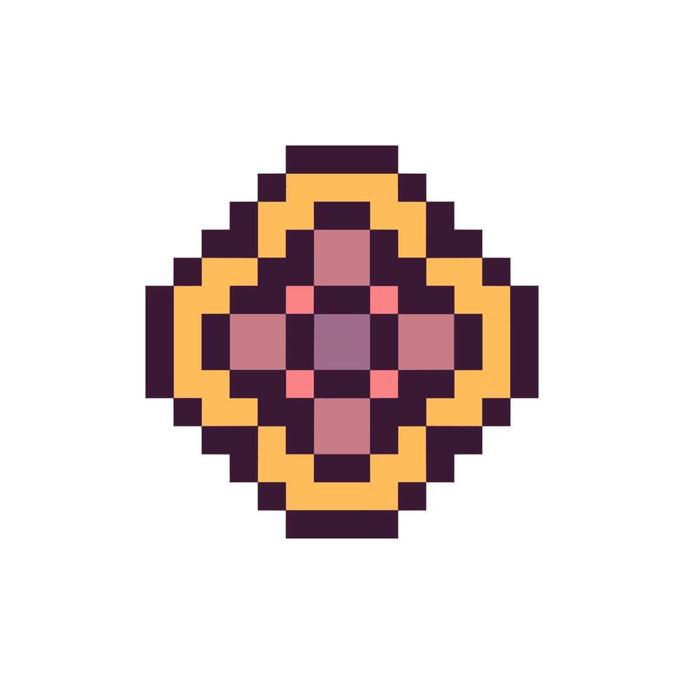 Retro pixel design with abstract shapes vector