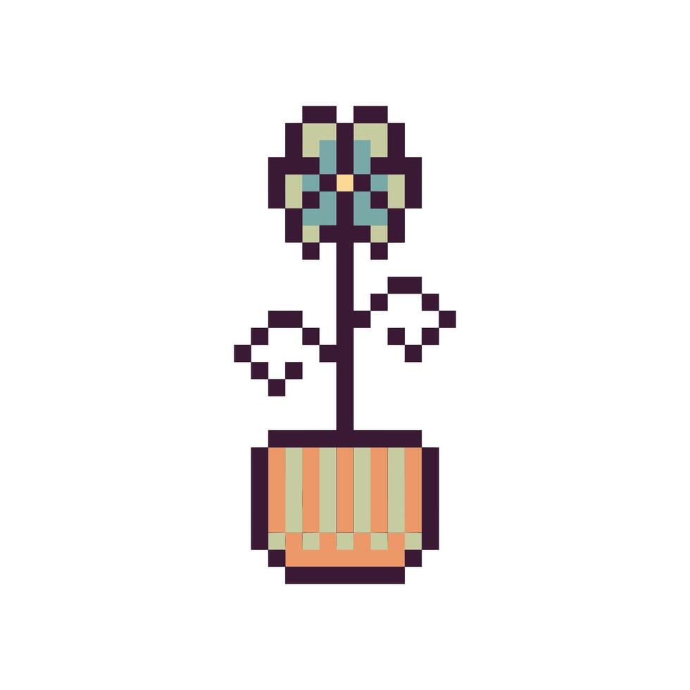 Retro pixel flower with a sweet design vector