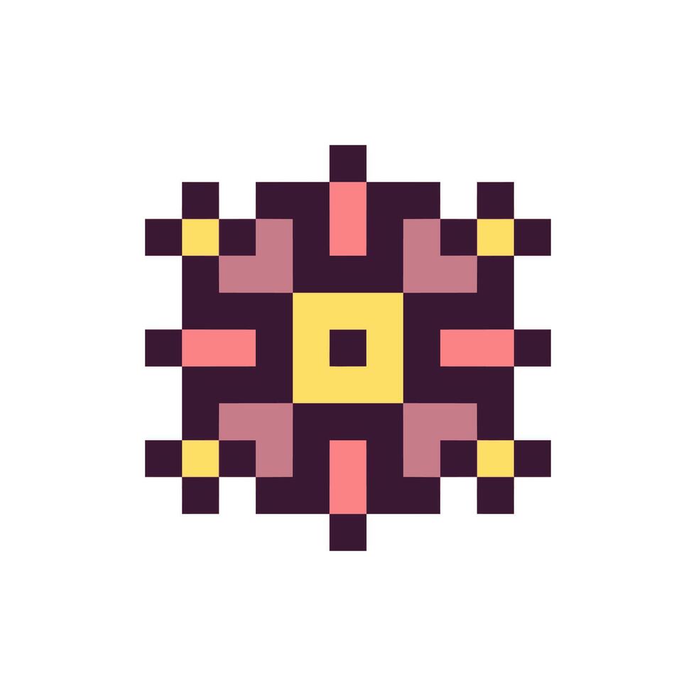 Pixel art retro design with abstract outline vector