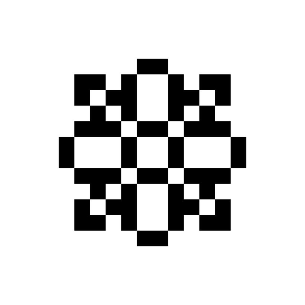 Vintage pixel design abstract geometric outline vector