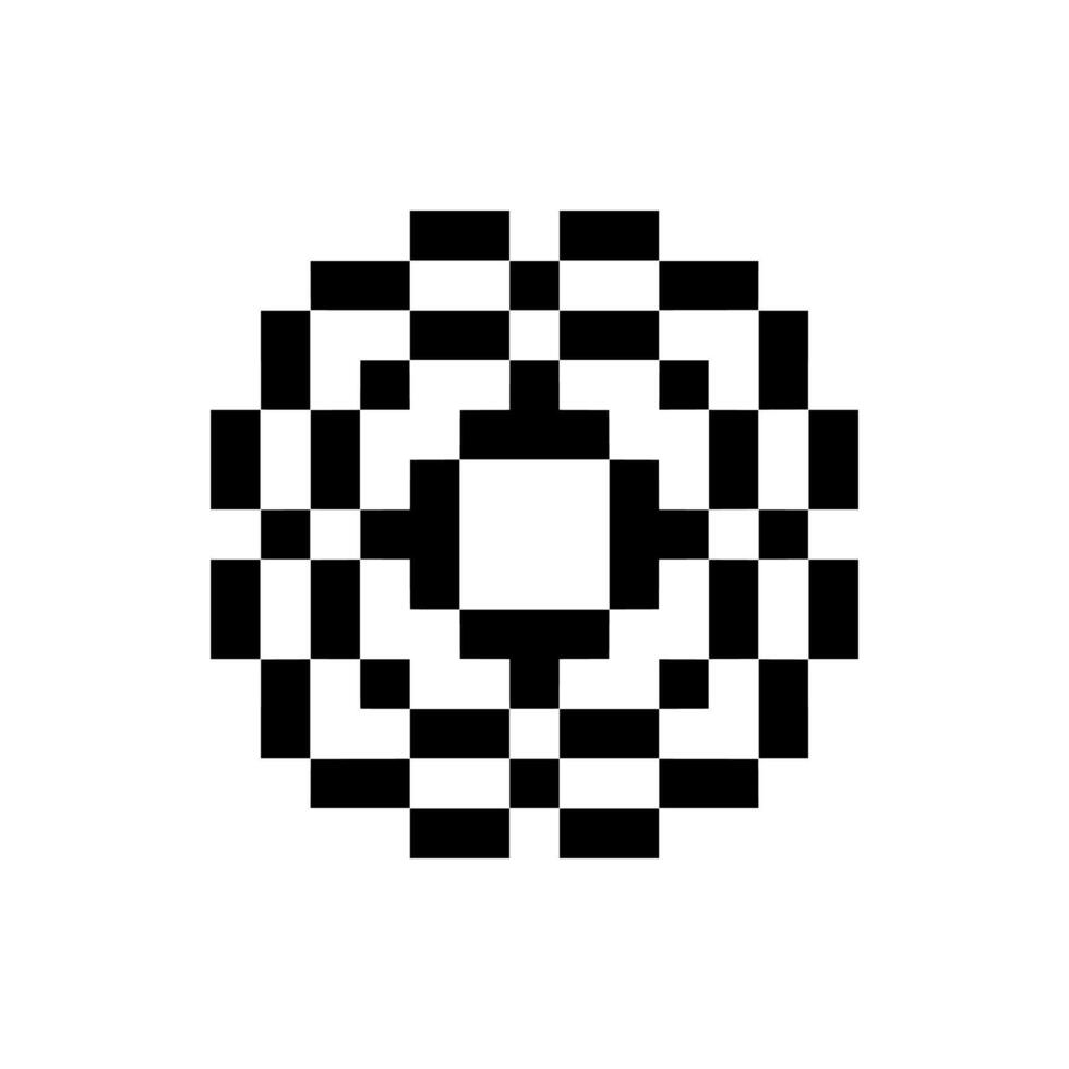 Geometric vintage pixel shape with abstract edges vector