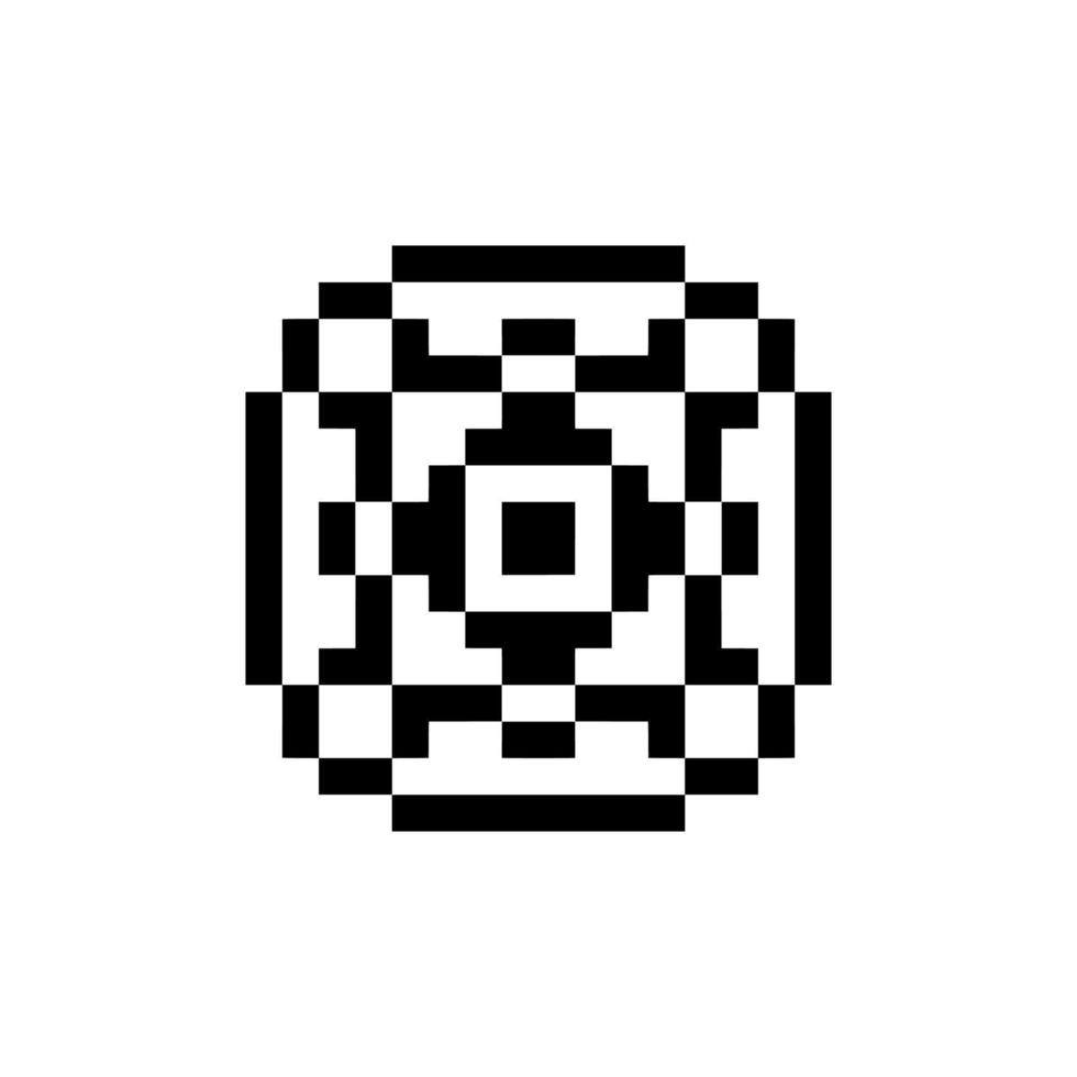 Pixel art geometric pattern vintage outline vector