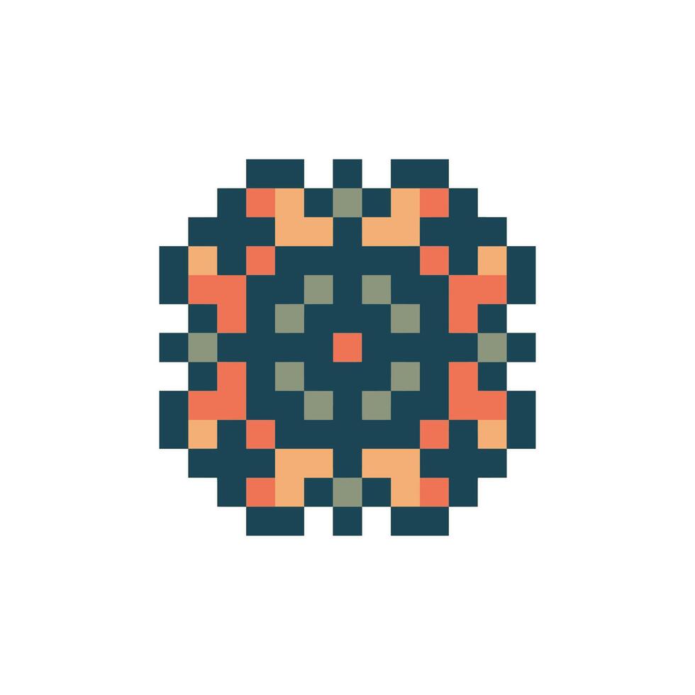 abstract mandala pixel art vector