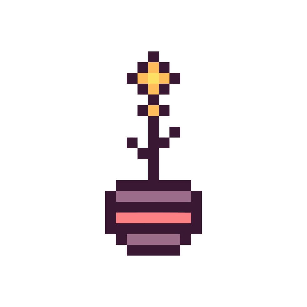 Retro pixel flower design with a pretty twist vector