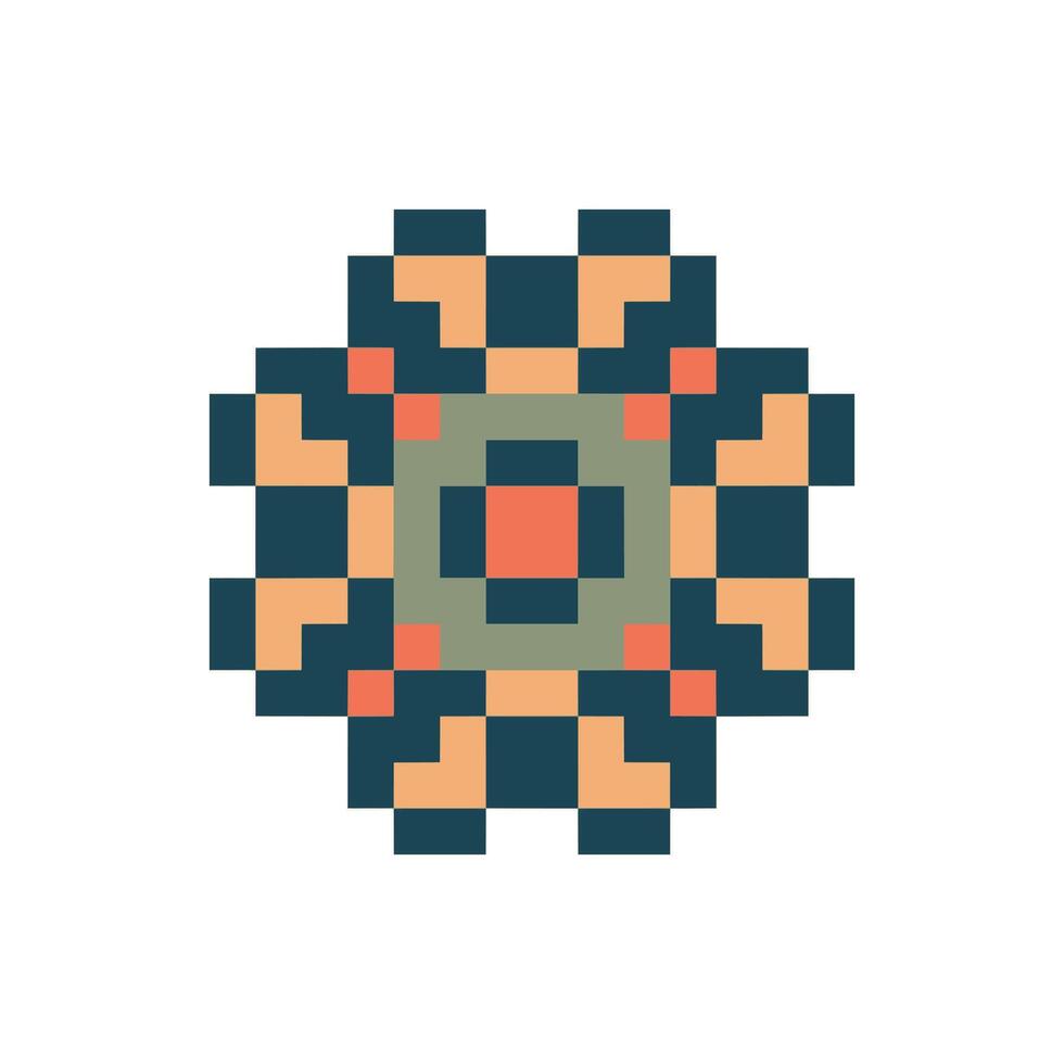 old-style emblem pixel art vector