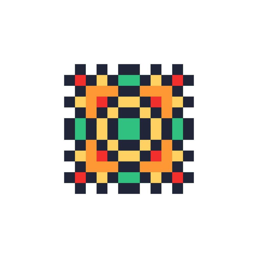 geometric flower pixel art vector
