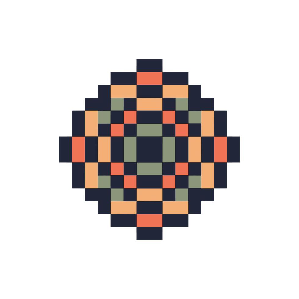 floral ring pixel art frame elegant retro-inspired look vector