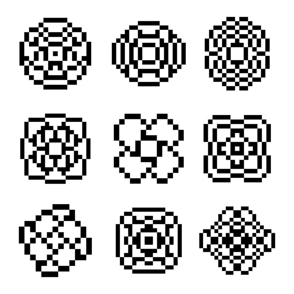 Pixel art bohemian ornament classic vector