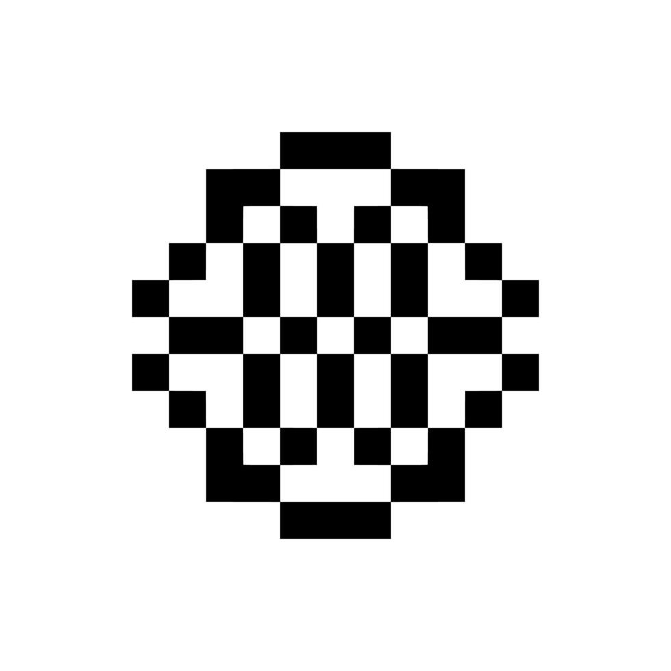 floral swirl pixel art vector