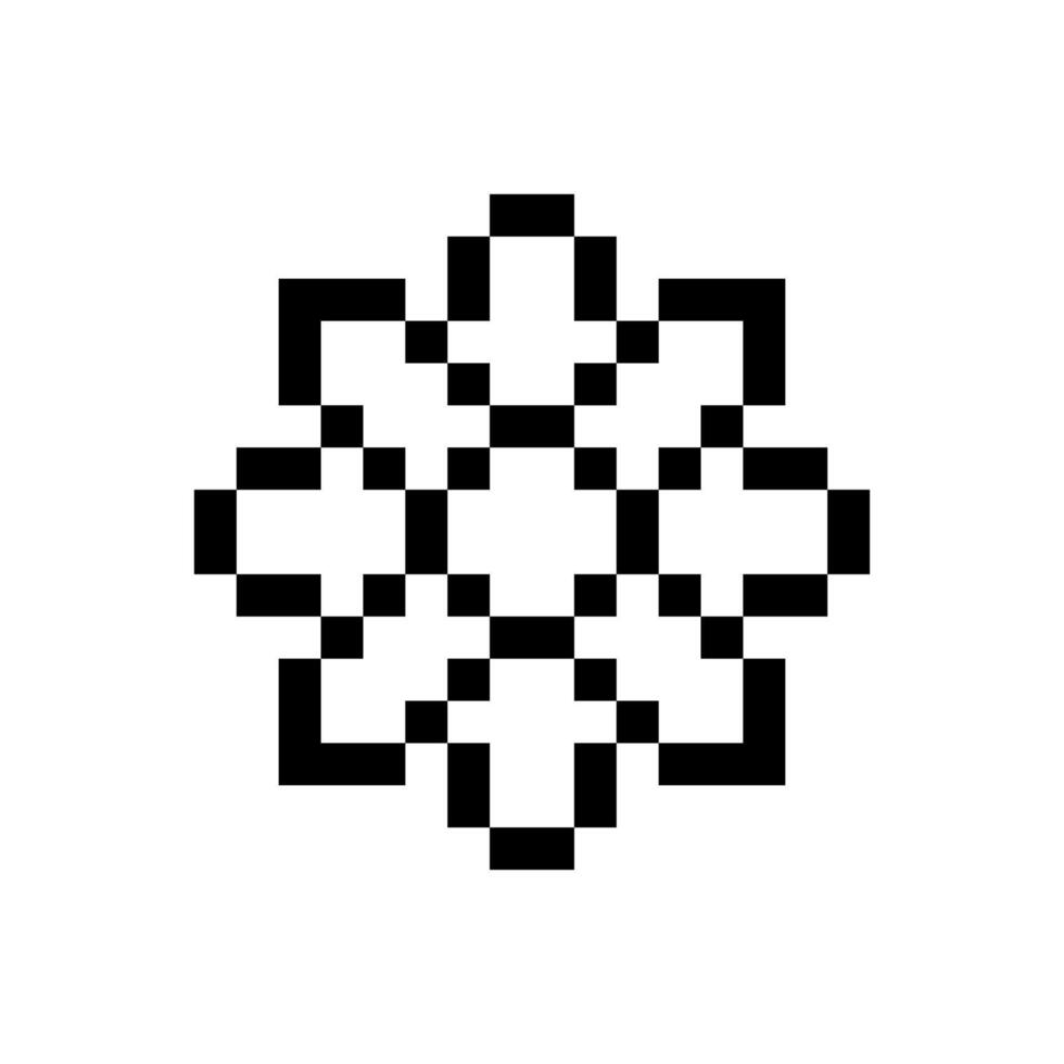 Abstract vintage outline with geometric pixel shape vector