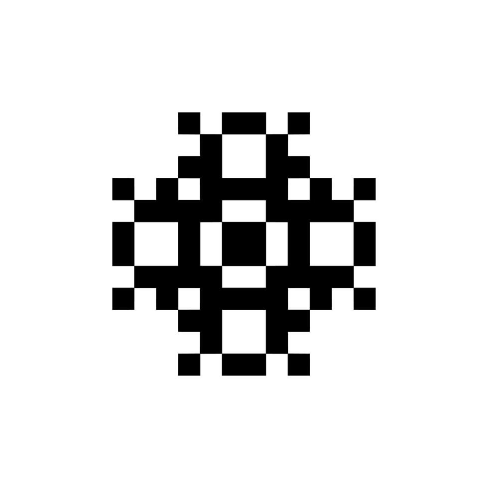 Pixel abstract design in retro style vector