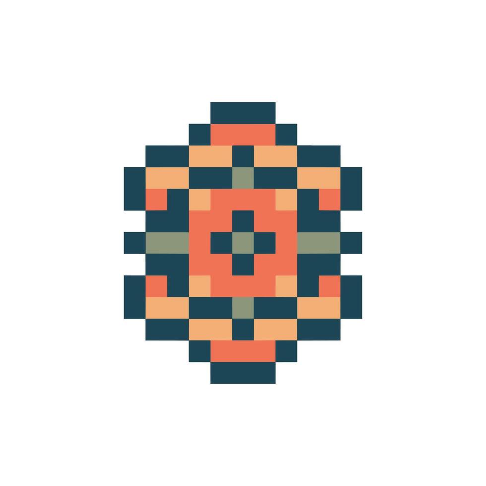 vintage ornament pixel art vector