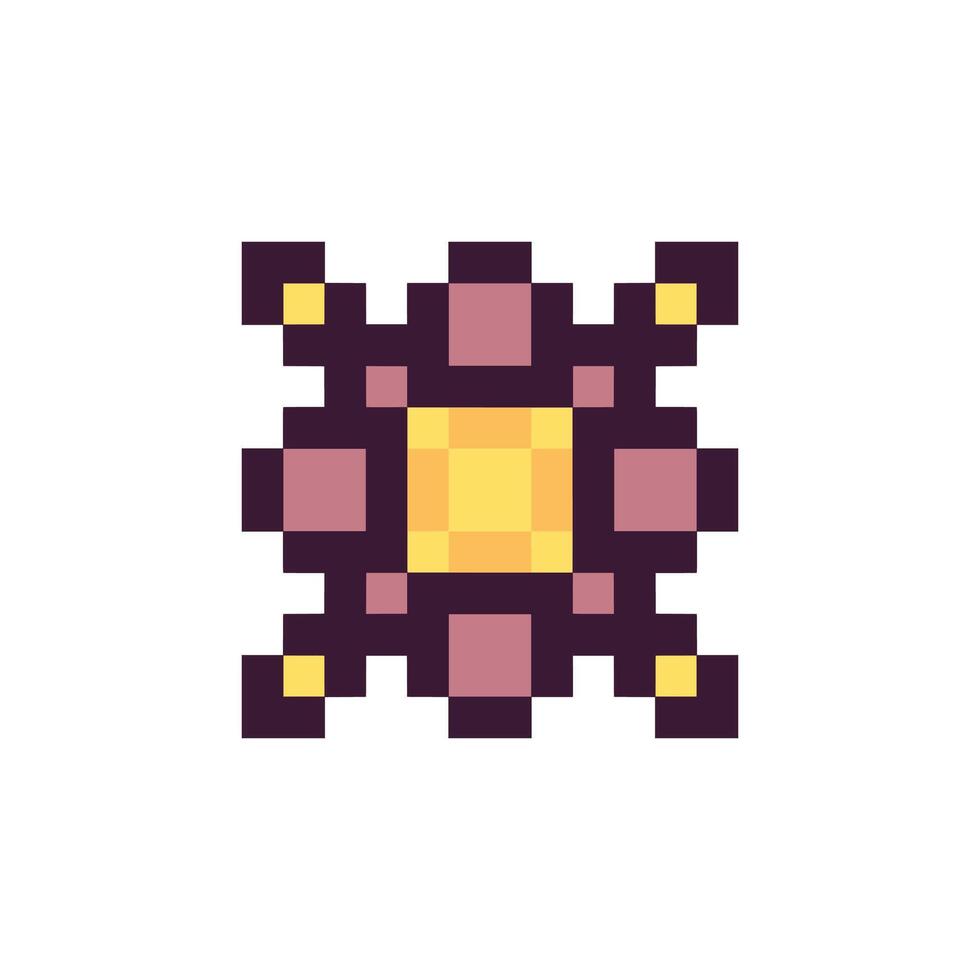 Retro pixel art shape contour illustration vector