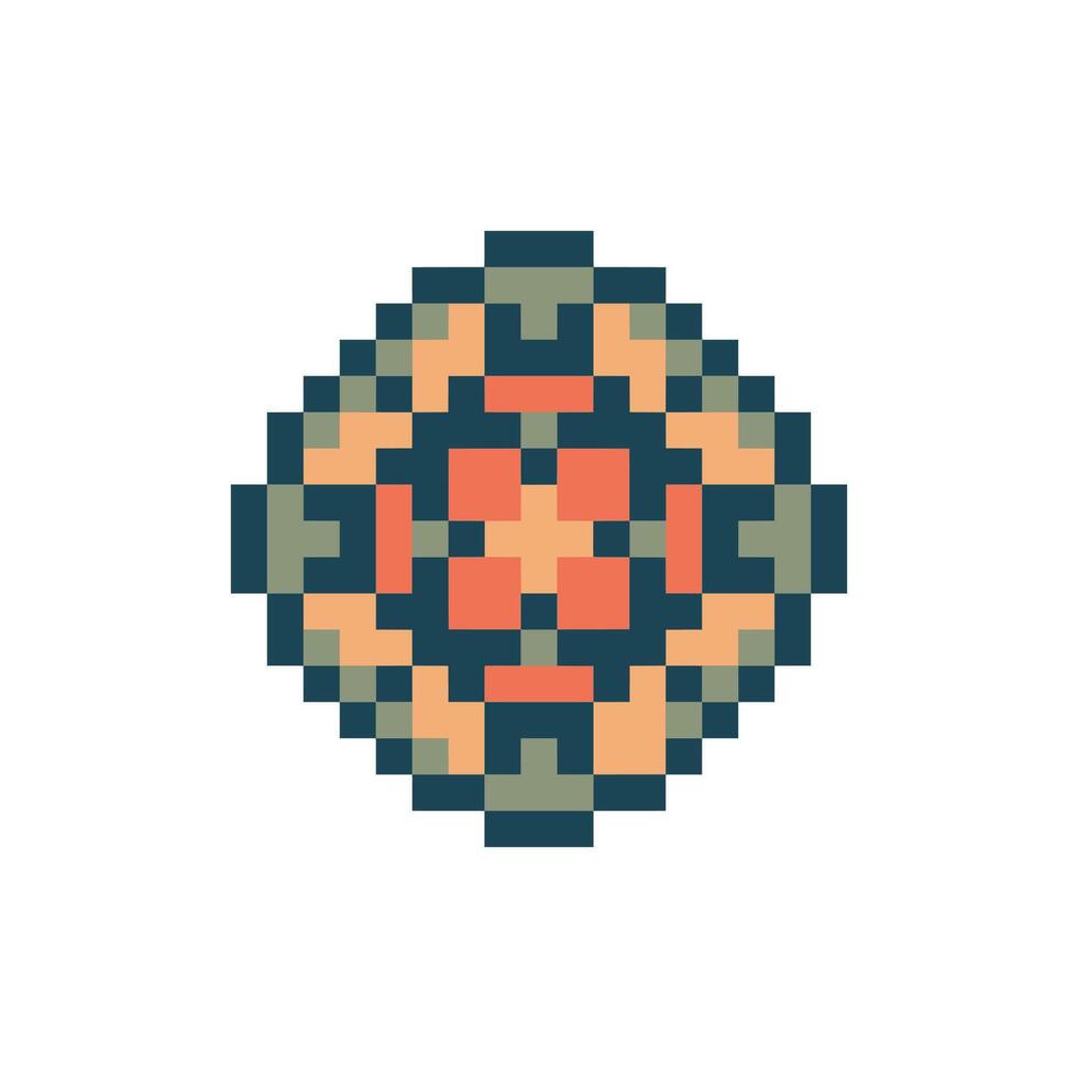 ornate square pixel art frame old-school creative theme vector