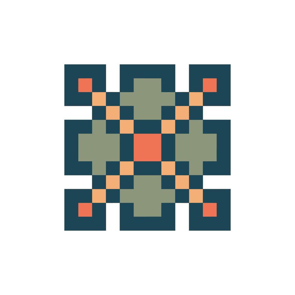 vintage crest pixel art design bold timeless look vector
