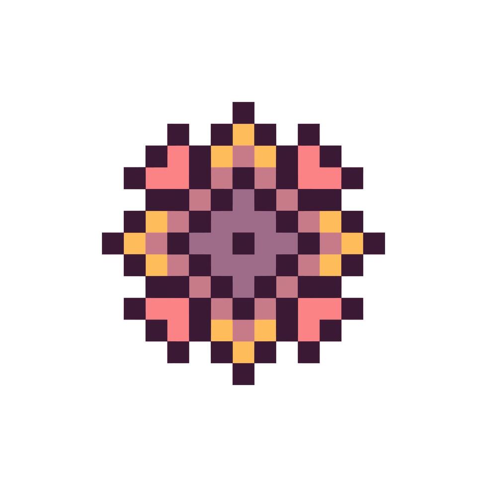 Abstract pixel form in retro style vector